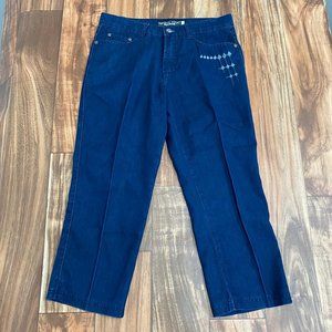 imperial court size 6 jeans women blue cropped capri